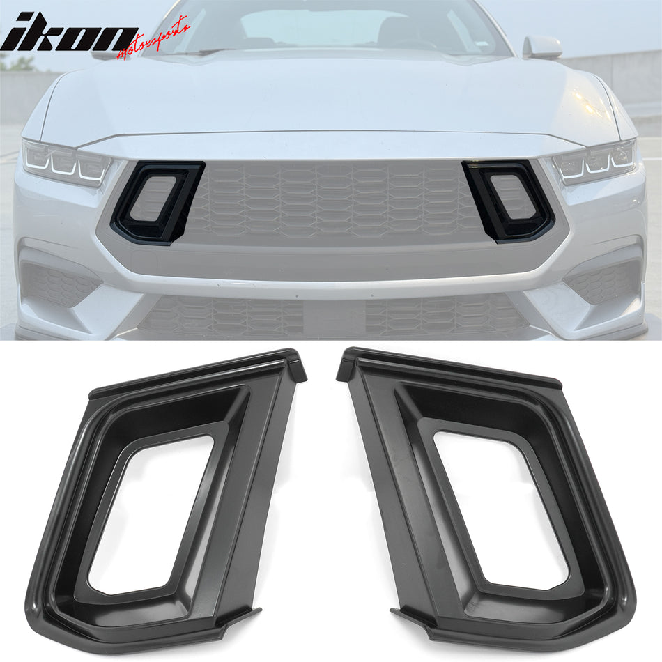 IKON MOTORSPORTS Front Upper Grille, Compatible with 2024-2026 Ford Mustang Ecoboost, GT Style ABS Replacement Front Bumper Hood Grill