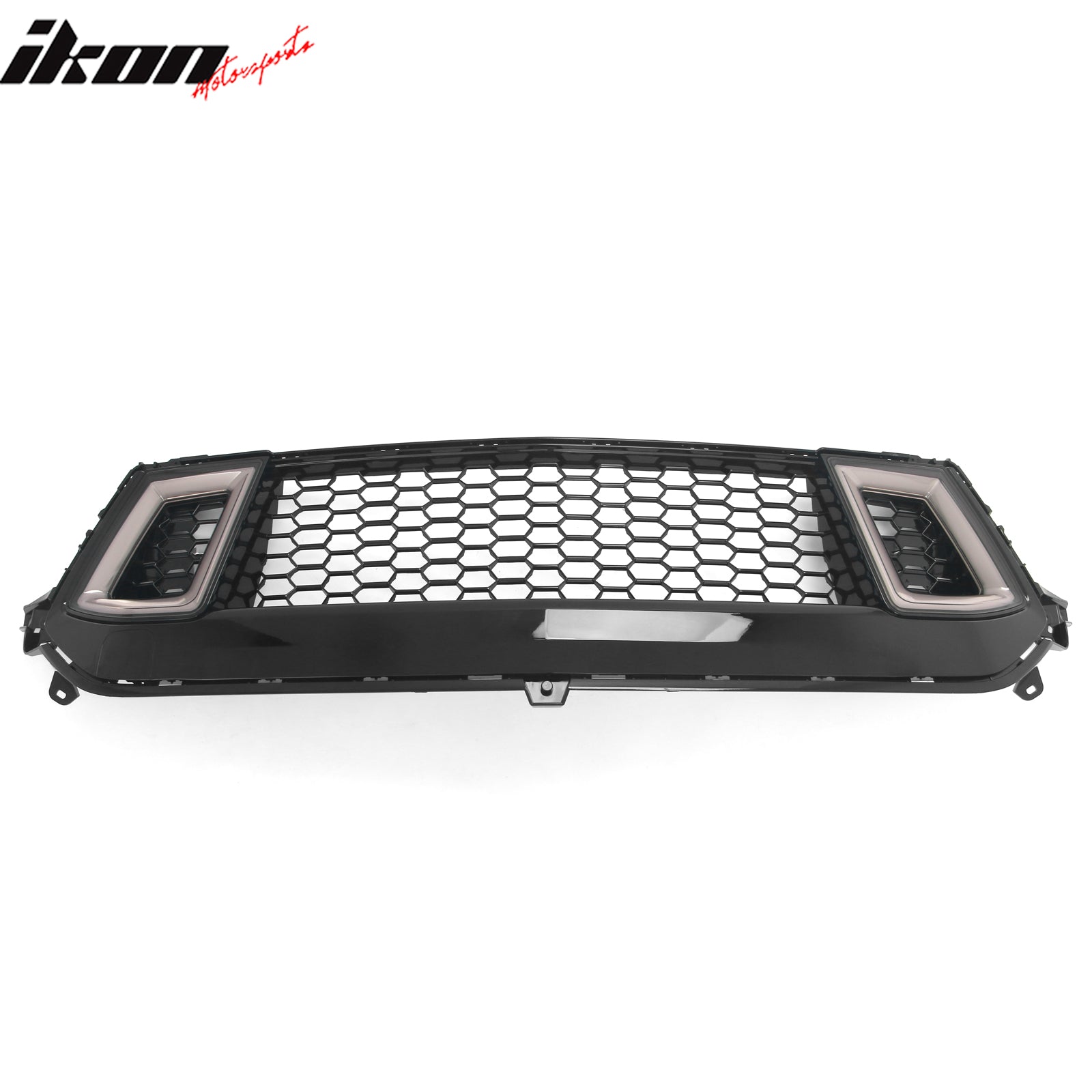Fits 24-26 Ford Mustang Front Upper LED Grille Gloss Black ABS Assembly V2 Style