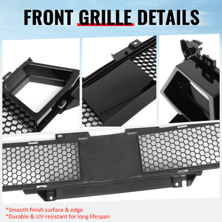 Fits 24-26 Ford Mustang GT Grille Shelby Super Snake Style Gloss Black ABS Grill