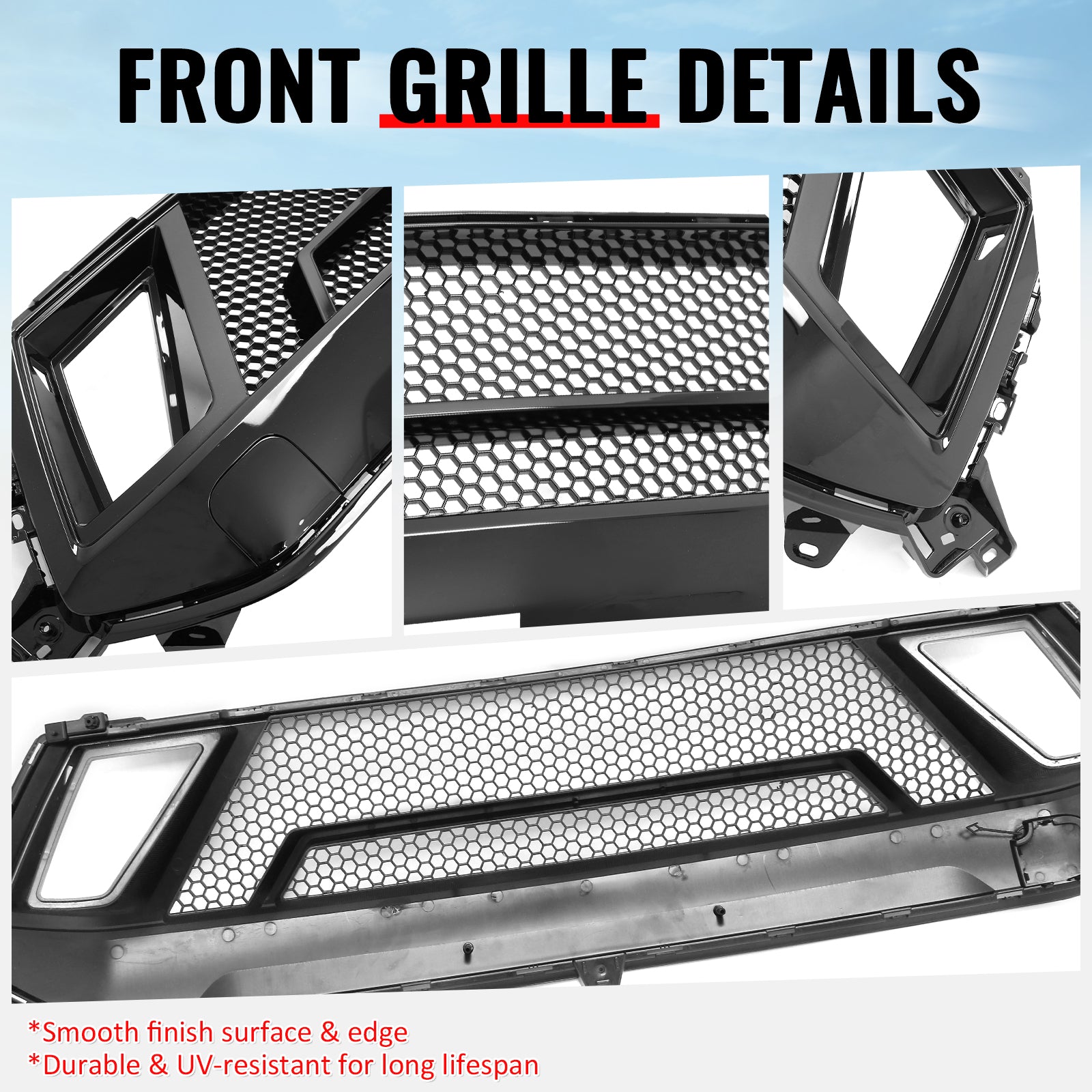Fits 24-26 Ford Mustang EcoBoost/GT Grille Shelby Super Snake Style Gloss Black