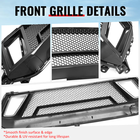 Fits 24-26 Ford Mustang EcoBoost/GT Grille Shelby Super Snake Style Gloss Black