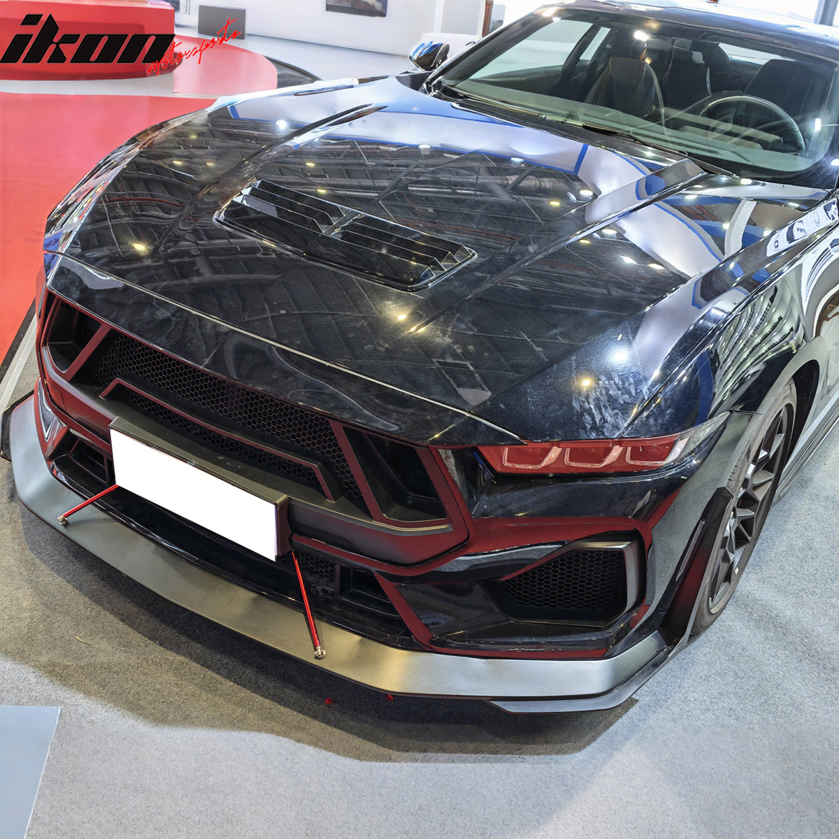 Fits 24-26 Ford Mustang EcoBoost/GT Grille Shelby Super Snake Style Gloss Black