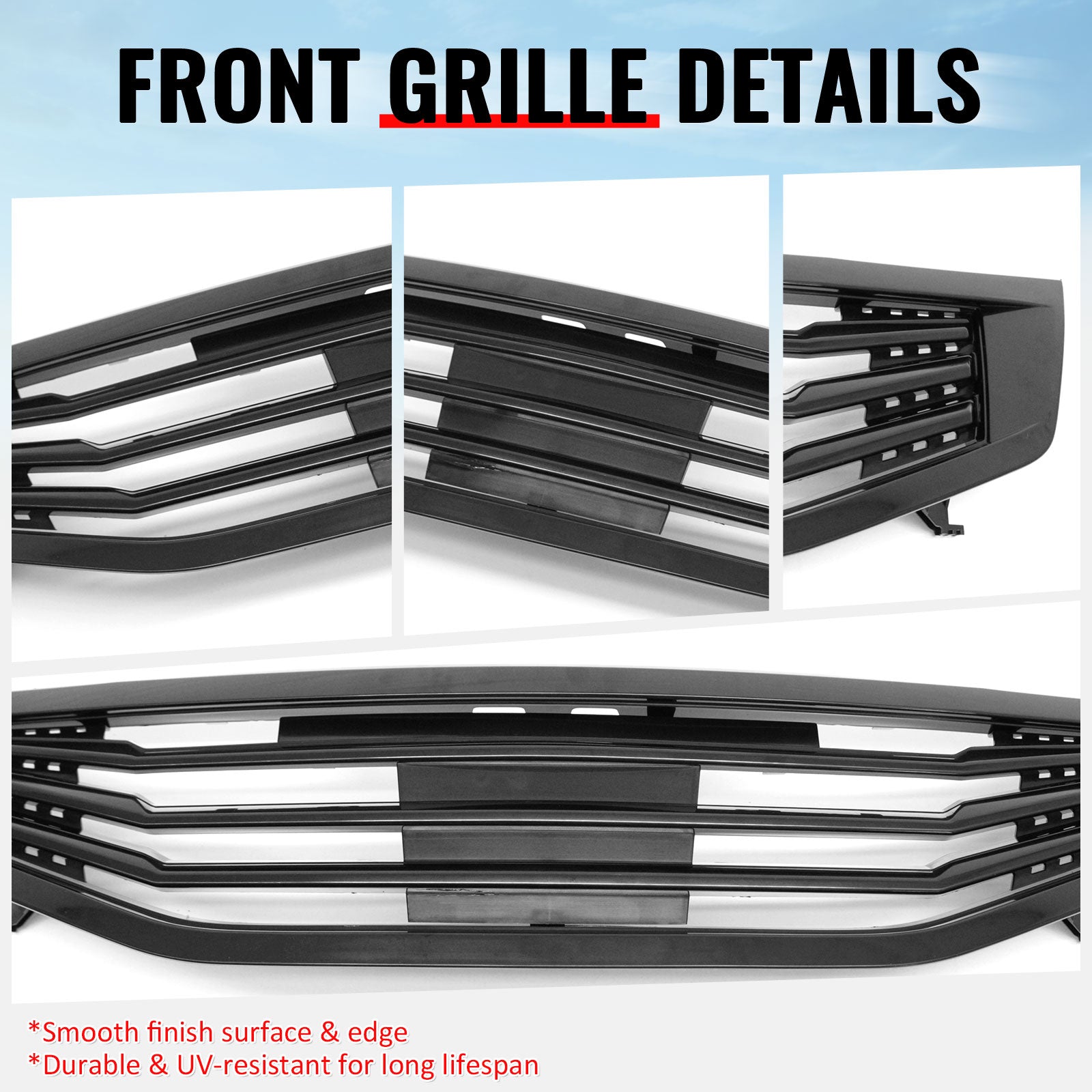 Fits 11-12 Honda Accord 4DR Front Bumper Hood Grille Mugen Style Upper Grill Kit