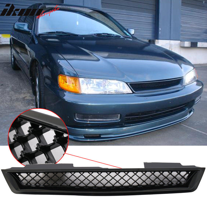 1994-1997 Honda Accord T-R Black Front Grill Hood Mesh Grille ABS