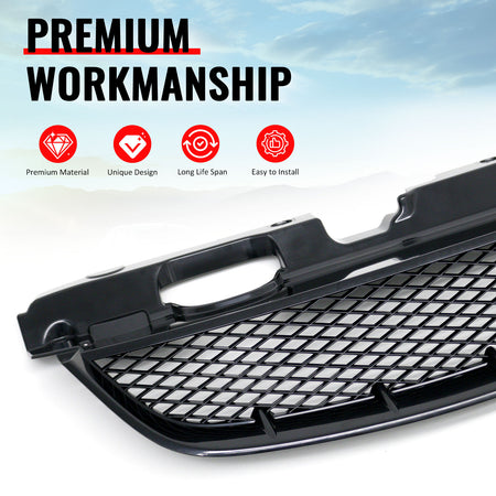 Fits 04-05 Honda Civic Front Bumper Hood Grille Mesh Upper Grill Assembly Kit