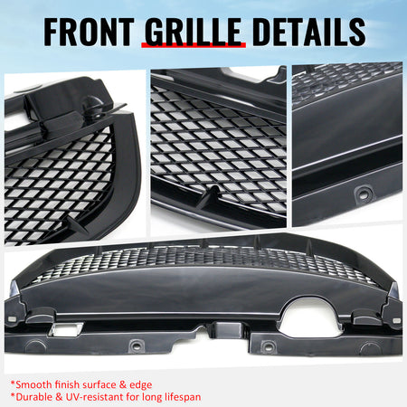 Fits 04-05 Honda Civic Front Bumper Hood Grille Mesh Upper Grill Assembly Kit