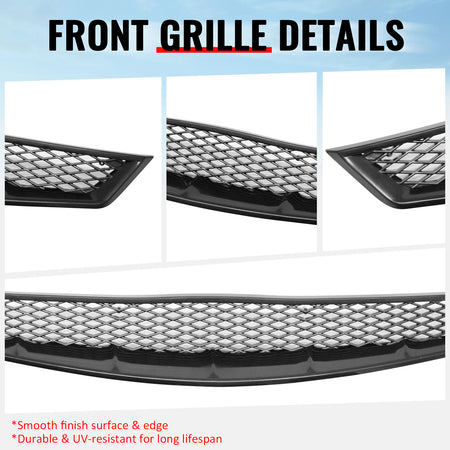 Fits 06-08 Honda Civic 2D Front Bumper Hood Grille Mesh Upper Grill Assembly Kit