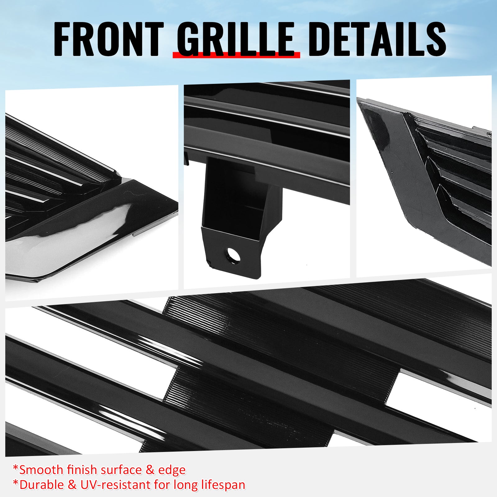 Fits 08-10 Honda Accord Coupe Mugen Style Front Upper Grille Gloss Black ABS