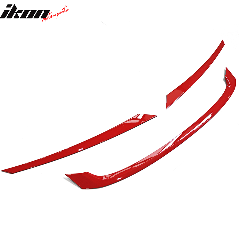 Fits 16-21 Honda Civic Type R Style Red Grille Trim 3Pc - ABS