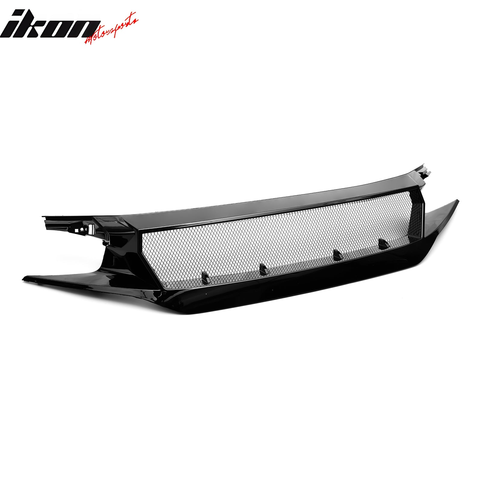 Fits 16-21 Honda Civic JDM Style High Flow Front Upper Mesh Grille Gloss Black