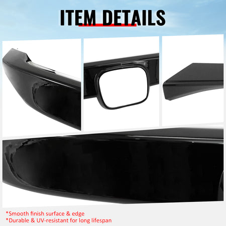 Fits 16-21 Honda Civic OE Style Front Bumper Grille Cover Trim ABS - Gloss Black