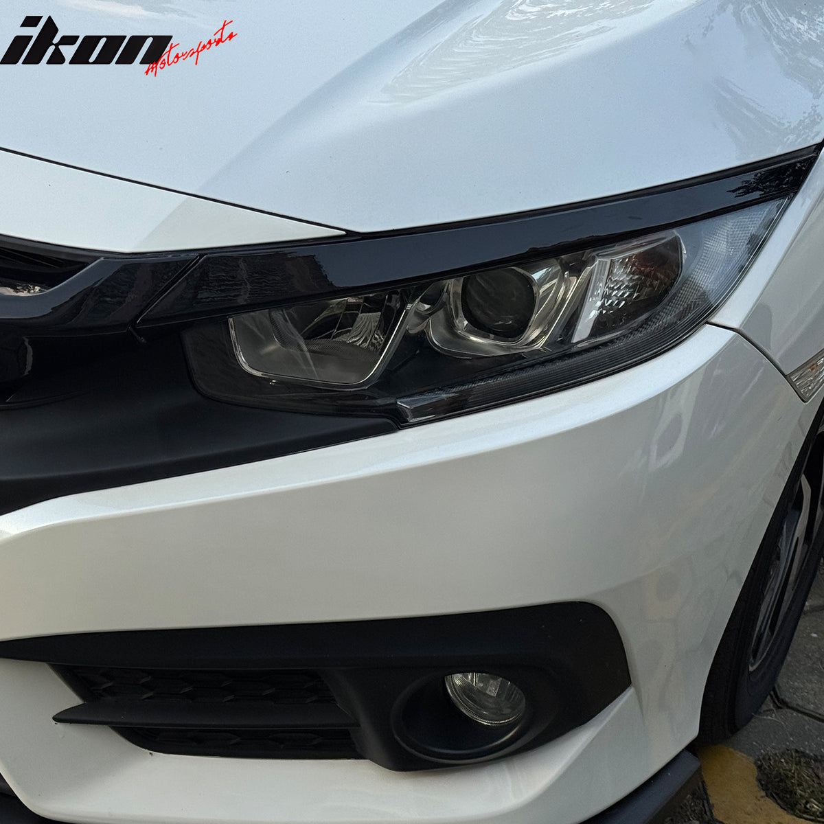Fits 16-21 Honda Civic OE Style Front Bumper Grille Cover Trim ABS - Gloss Black