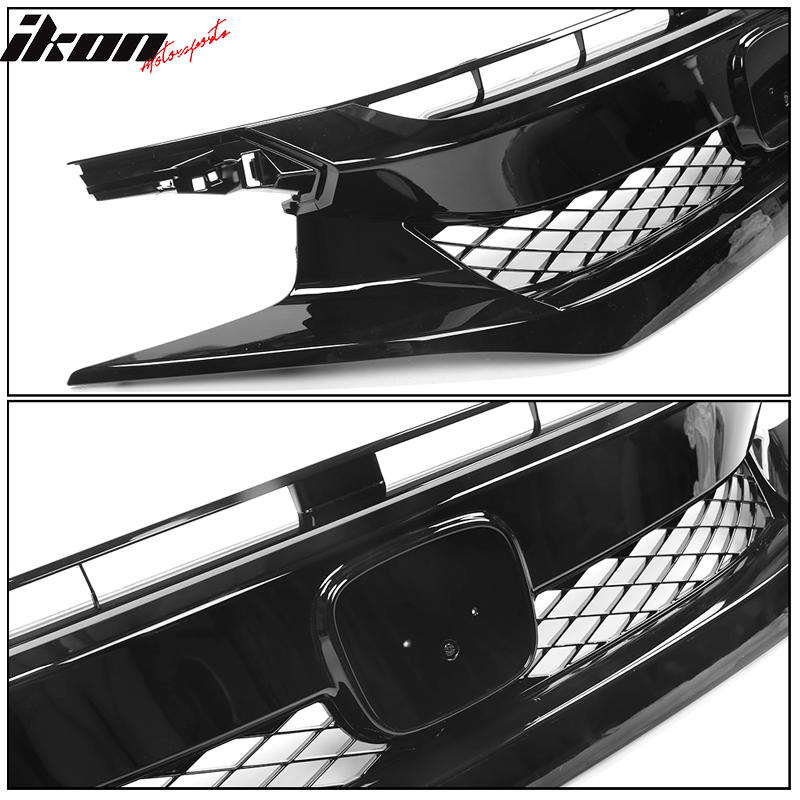 IKON MOTORSPORTS, Front Grille Compatible With 2019-2021 Honda Civic, TR  Style Gloss Black Front Grill Grille Mesh Hood Guards ABS Plastic, 2020 –  Ikon Motorsports