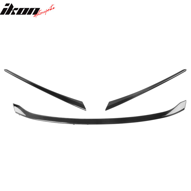 Fits 22-25 Honda Civic MD Style 3PCS Hood Bonnet Grille Trim Kit ABS Gloss Black