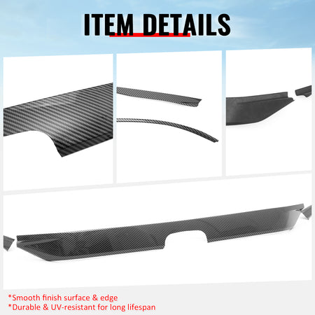 Fits 22-24 Honda Civic OE Front Bumper Grille Cover Trim ABS Carbon Fiber Print