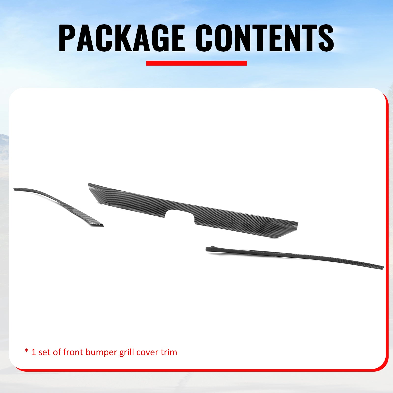 Fits 22-24 Honda Civic OE Front Bumper Grille Cover Trim ABS Carbon Fiber Print