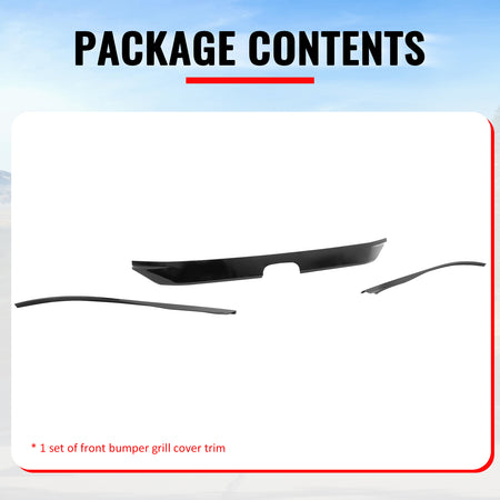 Fits 22-24 Honda Civic Sedan OE Front Bumper Grille Cover Trim ABS - Gloss Black