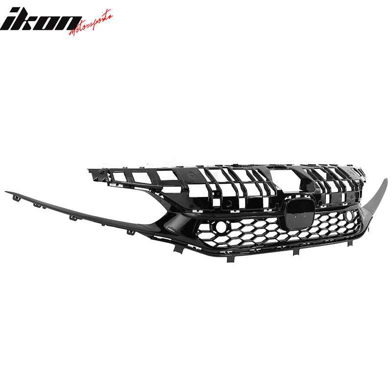 Fits 22-24 Honda Civic Sedan Gloss Black Type R Style Honeycomb Front Grille ABS