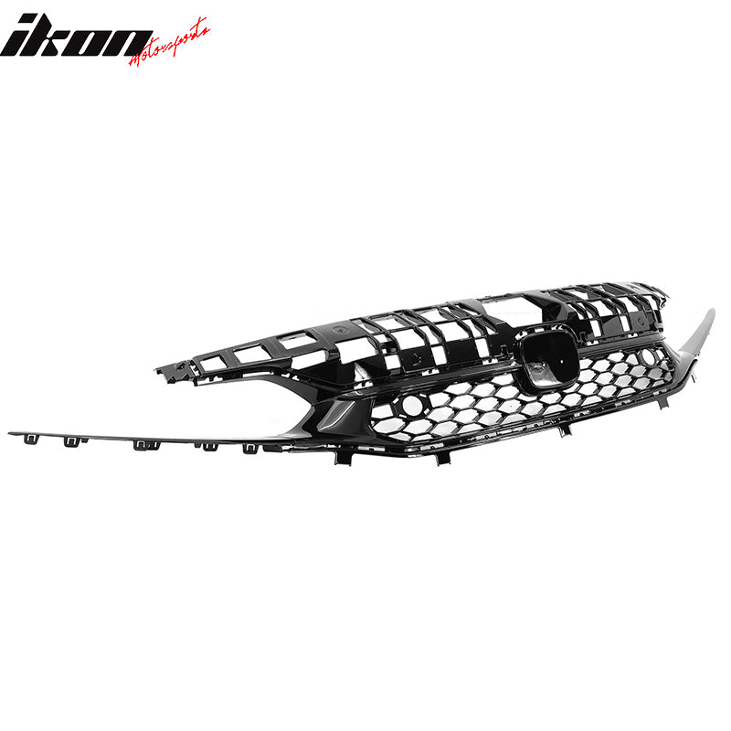 Fits 22-24 Honda Civic Sedan Gloss Black Type R Style Honeycomb Front Grille ABS