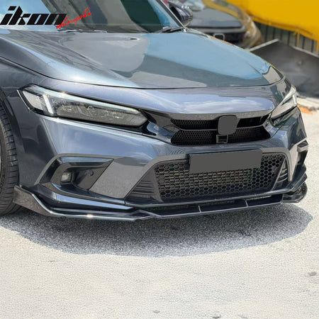 Fits 22-24 Honda Civic Hatchback & Si Varis Style Front Upper Grille Gloss Black