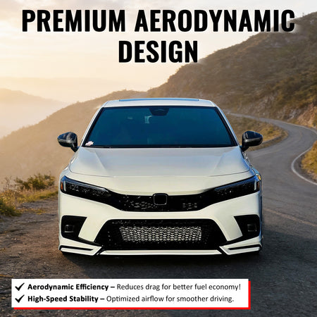 Fits 22-24 Honda Civic Type R Style Front Bumper Lower Grille PP Gloss Black