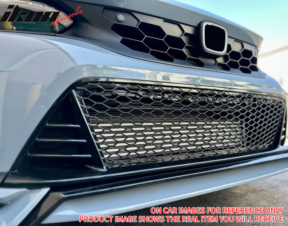 Fits 22-24 Honda Civic Type R Style Front Bumper Lower Grille PP Matte Black