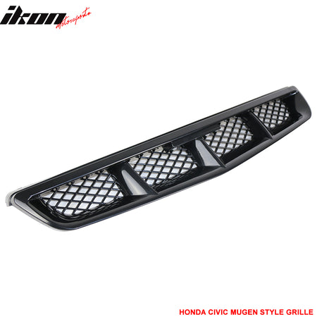 Fits 99-00 Honda Civic Mugen Style Unpainted Mesh ABS Front Hood Grille Grill