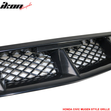 Fits 99-00 Honda Civic Mugen Style Unpainted Mesh ABS Front Hood Grille Grill