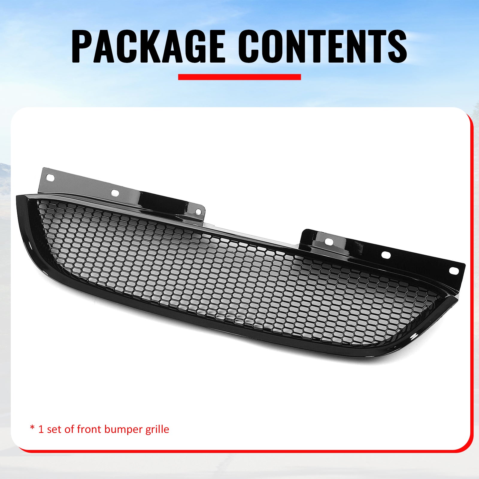 Fits 10-12 Hyundai Genesis Coupe Honeycomb Style Upper Grille Gloss Black ABS