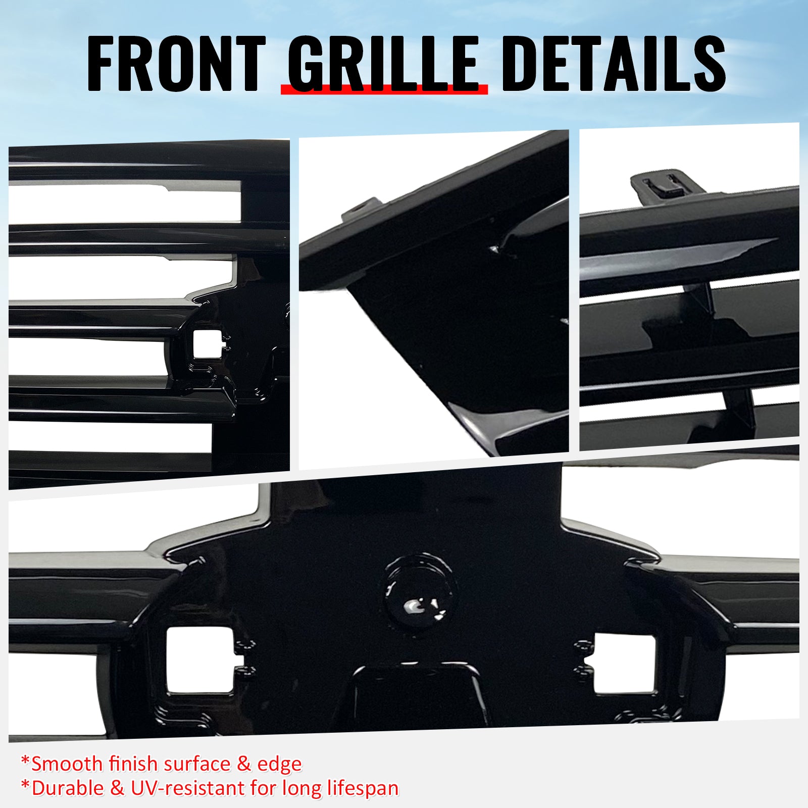 Fits 08-15 Infiniti G37 Q60 Coupe OE Style Front Upper Grille Gloss Black ABS