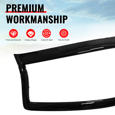 Fits 14-17 Infiniti Q50 Gloss Black OE Style Front Grill Frame Outline Trim ABS