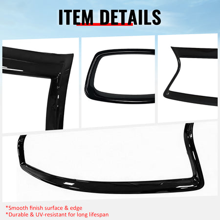 Fits 14-17 Infiniti Q50 Gloss Black OE Style Front Grill Frame Outline Trim ABS