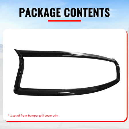 Fits 14-17 Infiniti Q50 Gloss Black OE Style Front Grill Frame Outline Trim ABS