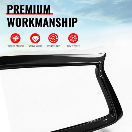 Fits 18-24 Infiniti Q50 Gloss Black OE Style Front Grill Frame Outline Trim ABS