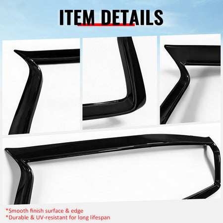 Fits 18-24 Infiniti Q50 Gloss Black OE Style Front Grill Frame Outline Trim ABS