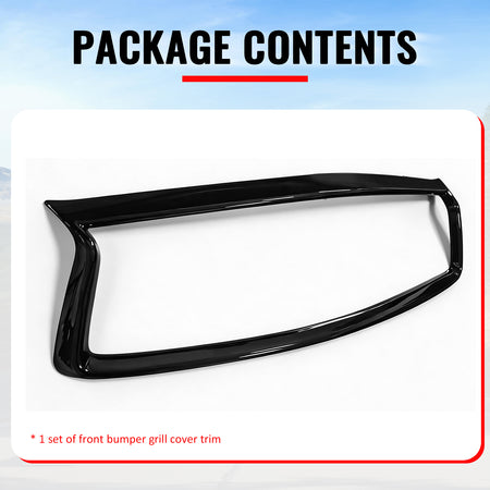 Fits 18-24 Infiniti Q50 Gloss Black OE Style Front Grill Frame Outline Trim ABS