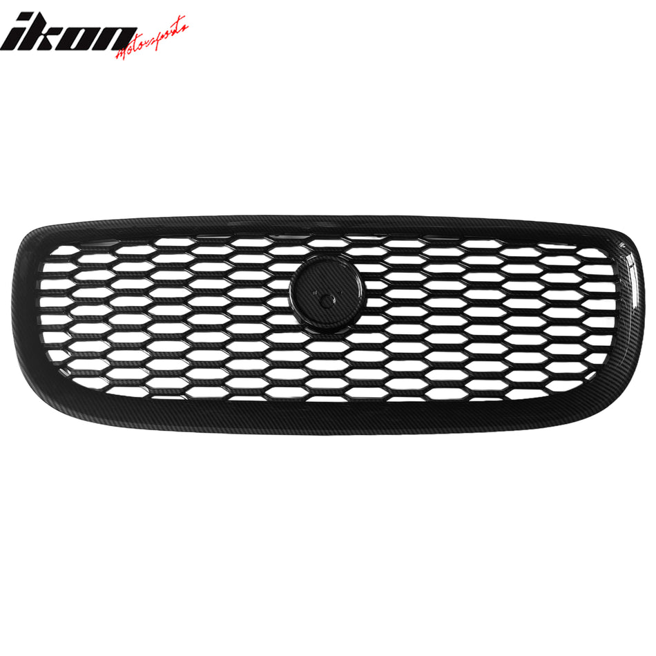 2016-2019 Jaguar XE 2020 Style Front Bumper Upper Grille Replacement Carbon Fiber Print ABS