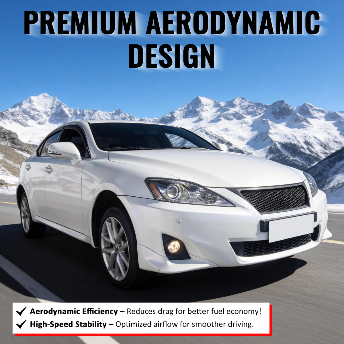 Fits 11-13 Lexus IS250 IS350 Sedan Matte Black Honeycomb Style Upper Grille ABS