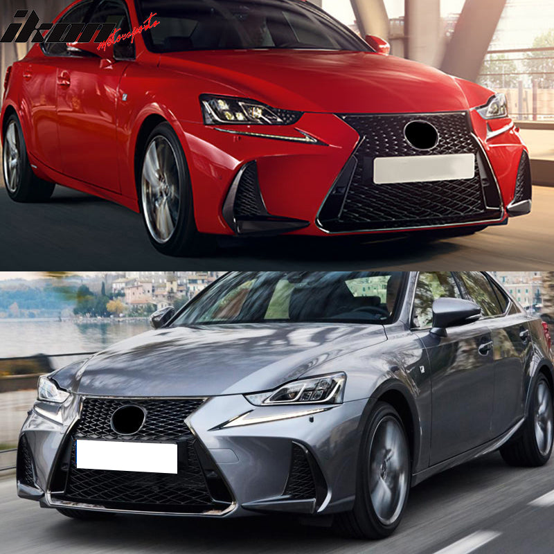 Grille Compatible With 2017-2018 Lexus IS200t IS250 IS300 IS350, F-Sport Style Front Grille Unpainted Honeycomb by IKON MOTORSPORTS