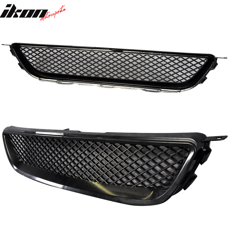 Compatible With 2001-2005 Lexus IS300 4Dr Black Front Upper Hood Mesh Grille Grill ABS
