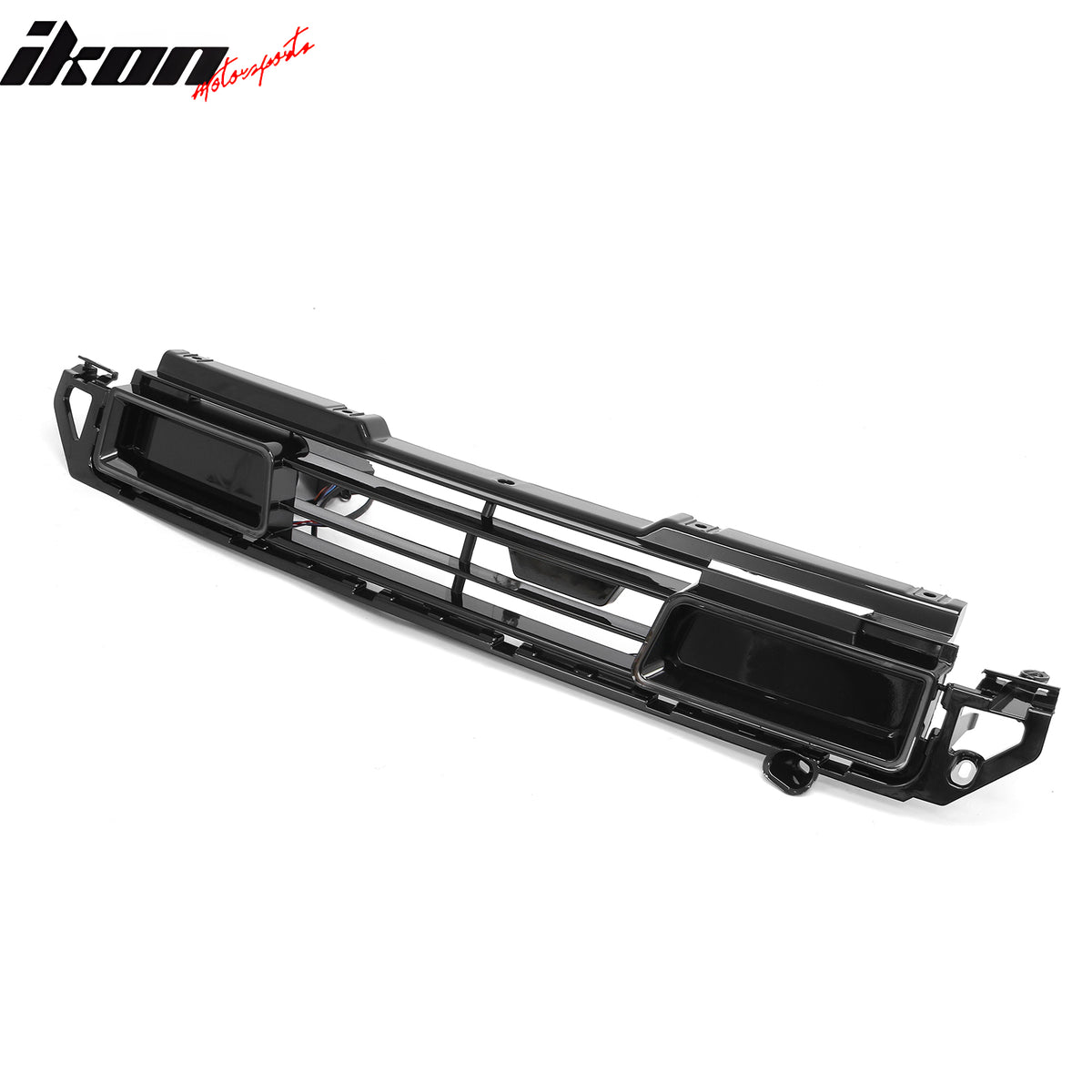 Fits 20-26 Defender 90 110 130 IKON Style LED Front Upper Grille Gloss Black ABS