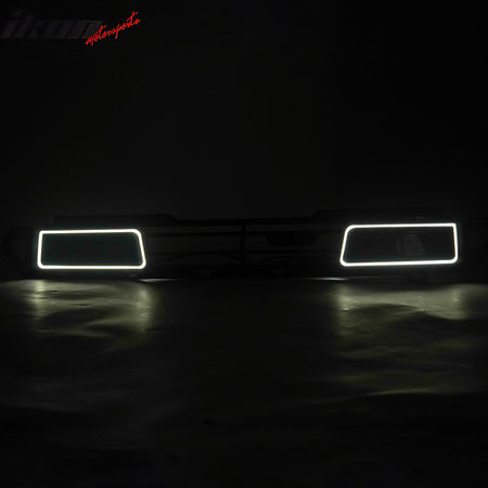 Fits 20-26 Defender 90 110 130 IKON Style LED Front Upper Grille Gloss Black ABS