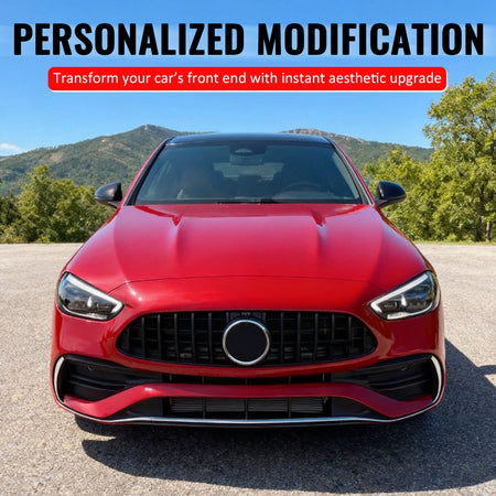 Fits 22-26 Benz C300 C43 AMG W206 GT Style Front Upper Grille Gloss Black ABS