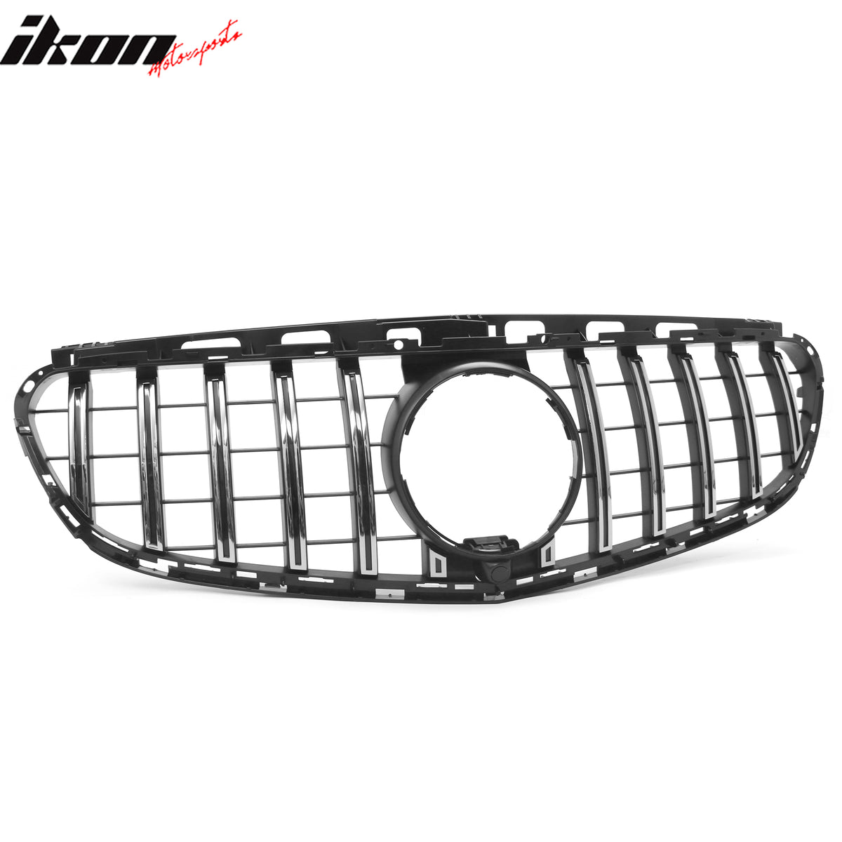 Fits 14-16 Benz W212 E350 E400 E550 GT Style Upper Grille Unpainted & Chrome ABS