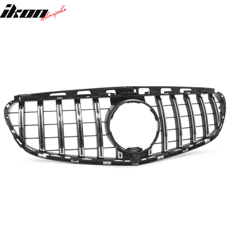 Fits 14-16 Benz W212 E350 E400 E550 GT Style Upper Grille Unpainted & Chrome ABS