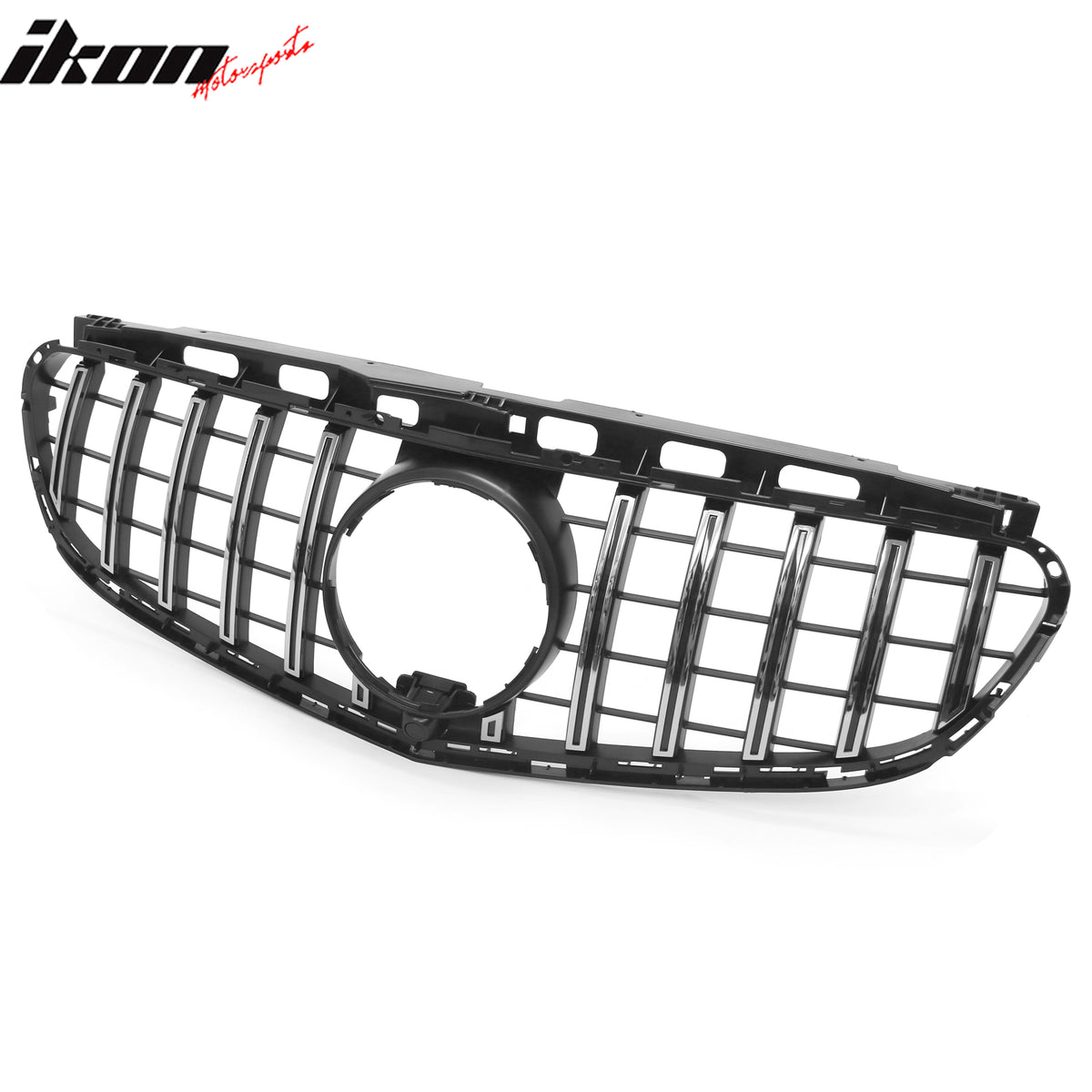 Fits 14-16 Benz W212 E350 E400 E550 GT Style Upper Grille Unpainted & Chrome ABS