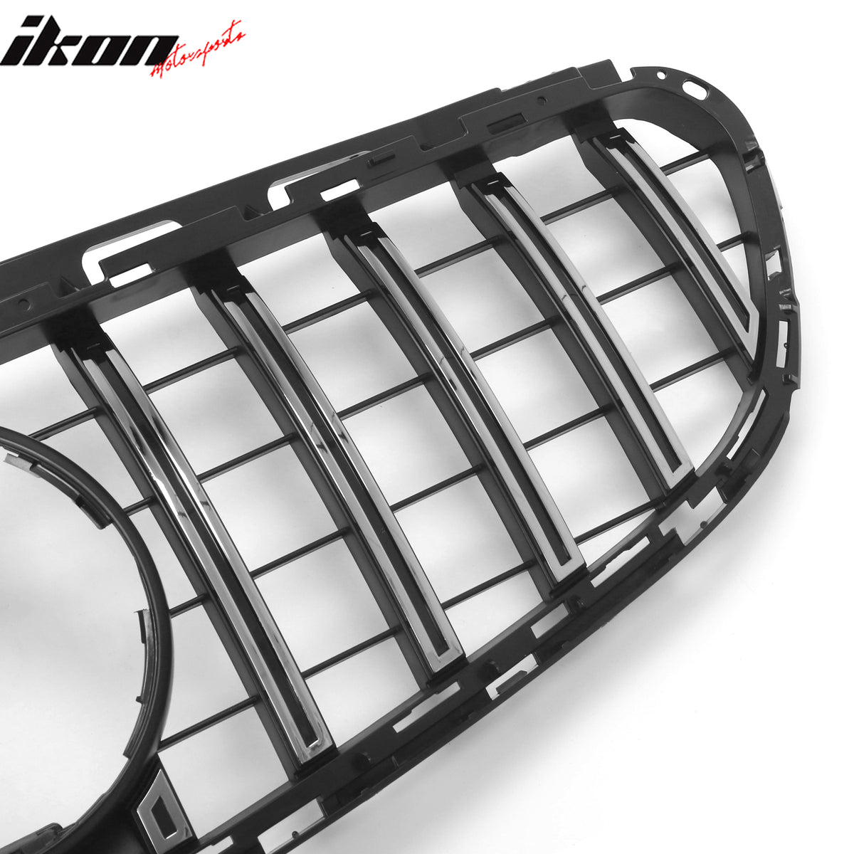 Fits 14-16 Benz W212 E350 E400 E550 GT Style Upper Grille Unpainted & Chrome ABS