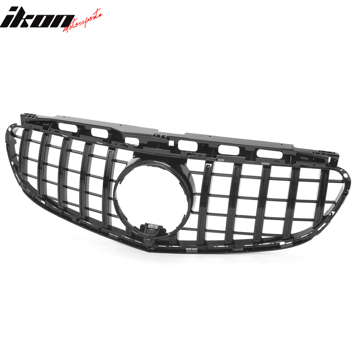 Fits 14-16 Benz W212 E350 E400 E550 GT Style Front Upper Grille Gloss Black ABS