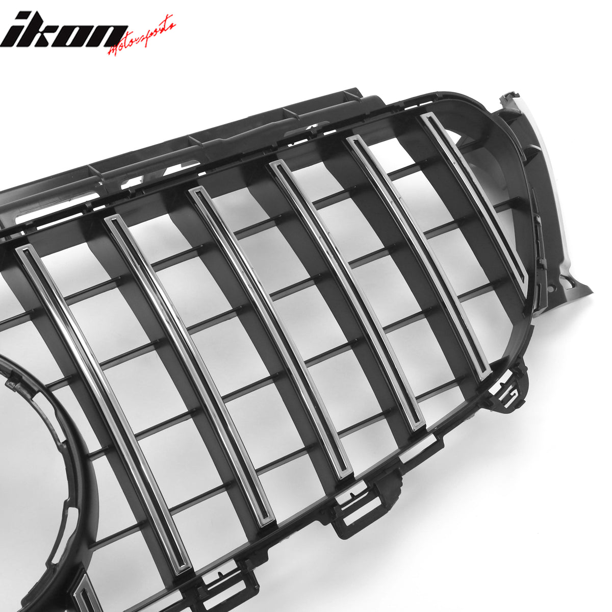 Fits 17-20 Benz E350 E400 E450 E43 GT Style Upper Grille Unpainted + Chrome ABS