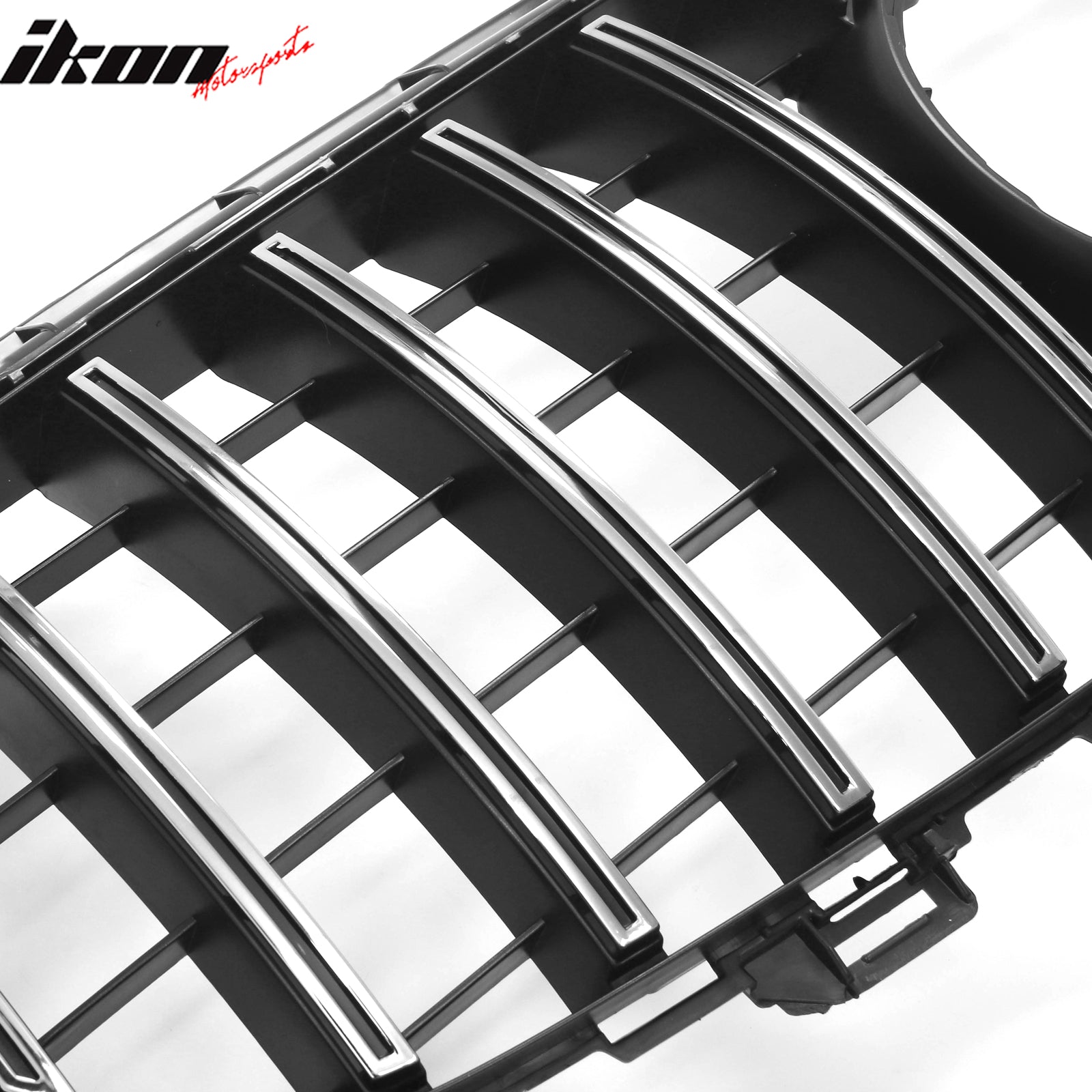 Fits 17-20 Benz E350 E400 E450 E43 GT Style Upper Grille Unpainted + Chrome ABS